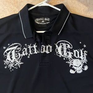 Tattoo Golf Black Golf Polo, Sz‎ Medium